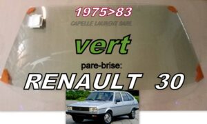 Pare-brise teinté vert RENAULT 30 - 1975/83