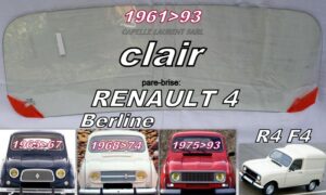 Pare-brise clair RENAULT 4L BERLINE/ F4 - 1961/93