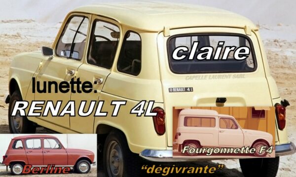 Lunette claire RENAULT 4 BERLINE/F4 - 1961/93