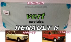 Pare-brise teinté vert RENAULT 6 - 1968/80
