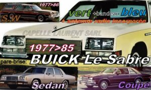 Pare-brise teinté vert +bandeau bleu BUICK LESABRE - SEDAN/COUPE/SW - 1977/85 +antenne radio