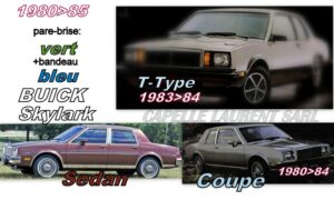 Pare-brise teinté vert +bandeau bleu BUICK SKYLARK - COUPE/SEDAN - 1980/85