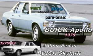 Pare-brise teinté vert +bandeau bleu BUICK SKYLARK 1976/79 - APOLLO 1975 - 4D SEDAN
