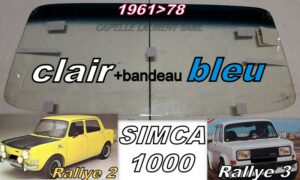 Pare-brise clair +bandeau bleu SIMCA 1000 BERLINE - 1961/78