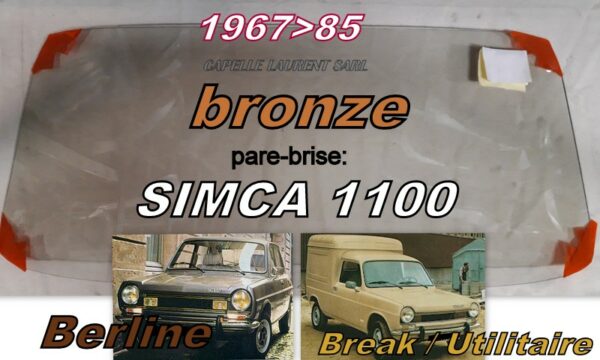 Pare-brise teinté bronze SIMCA 1100 - 1967/85