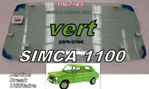 Pare-brise teinté vert SIMCA 1100 - 1967/85