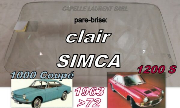 Pare-brise clair SIMCA 1200S /1000 COUPE - 1963/72