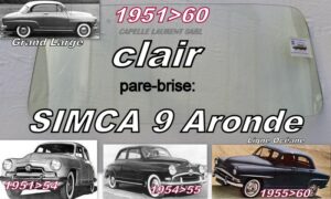 Pare-brise clair SIMCA 9 ARONDE A90  - 1951/60