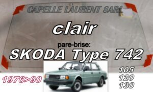 Pare-brise clair SKODA 105/120/130 TYPE 742 - 1976/90