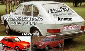Lunette claire VOLKSWAGEN 411/412 type 4 Berline - 1968/74