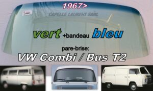 Pare-brise teinté vert +bandeau bleu VOLKSWAGEN COMBI T2 - 1967/