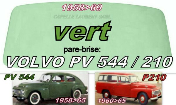 Pare-brise teinté vert VOLVO PV544/P210 - 1958/69
