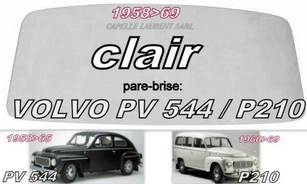 Pare-brise clair VOLVO PV544/P210 - 1958/69