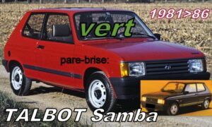 Pare-brise teinté vert TALBOT SAMBA  - 1981/86