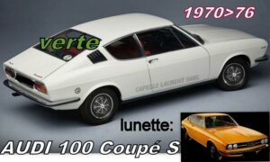 lunette teintée verte AUDI 100 Coupé S - 1970/76