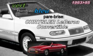 Pare-brise teinté vert +bandeau bleu CHRYSLER LEBARON CABRIOLET - 1993/95