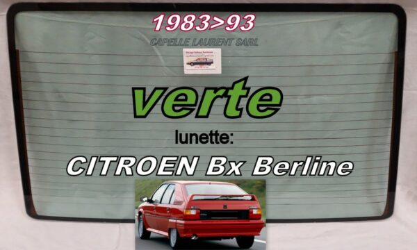 Lunette teintée verte CITROEN BX  Berline - 1983/93