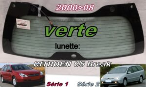 Lunette teintée verte CITROEN C5 BREAK - 2000/08