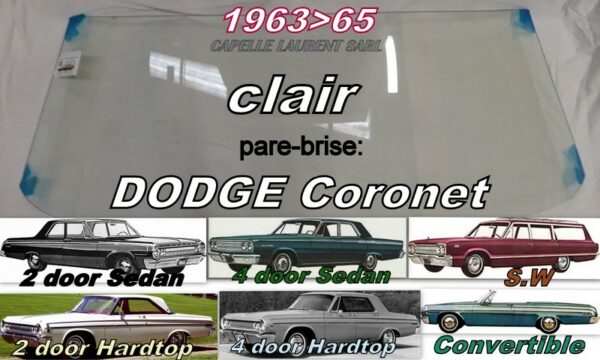 Pare-brise clair DODGE 330/440/CORONET/POLARA - 1963/65