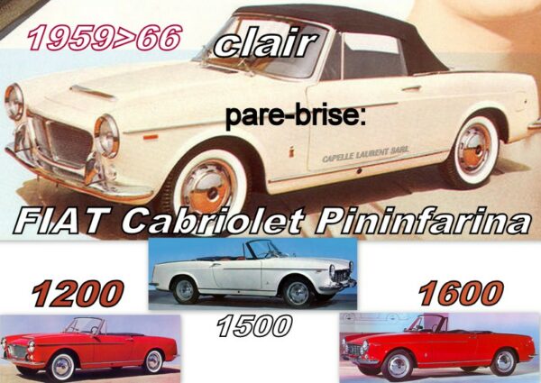 Pare-brise clair FIAT CABRIOLET PININFARINA - 1959/66