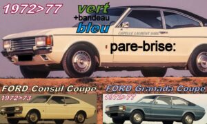 Pare-brise teinté vert +bandeau bleu FORD GRANADA MK1/CONSUL COUPE - 1974/77