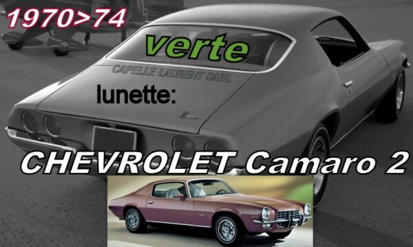 CHEVROLET CAMARO 2 lunette teintée VERTE - 1970/74