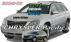 CHRYSLER PACIFICA pare-brise teinté vert +bandeau bleu - 2004/08