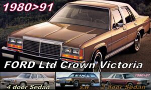 FORD LTD CROWN VICTORIA pare-brise teinté vert +bandeau bleu - 1980/91