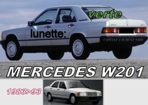 MERCEDES W201 lunette teintée verte - 1983/93