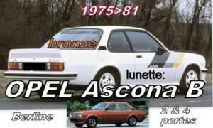 OPEL ASCONA B lunette teintée bronze - 1975/81