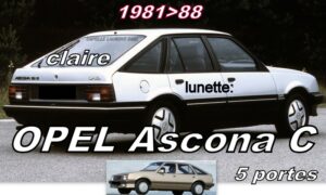 OPEL ASCONA C - 5 portes lunette claire - 1981/88