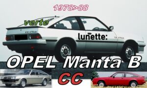 OPEL MANTA B CC lunette teintée verte - 1978/88