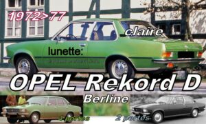OPEL REKORD D BERLINE lunette claire - 1972/77