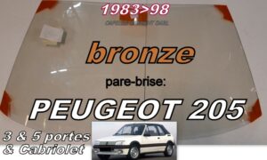 Pare-brise teinté bronze PEUGEOT 205  - 1983/98