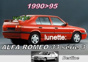 ALFA ROMEO ALFA 33 série 3 lunette teintée verte - 1990/95