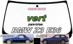 BMW Z3 E36/5 pare-brise teinté vert - 1996/2002