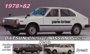 DATSUN CHERRY N10 BERLINE pare-brise teinté bleu - 1978/82