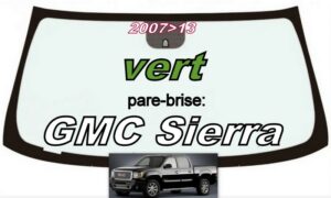 GMC SIERRA pare-brise teinté vert - 2007/13