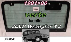 JEEP WRANGLER YJ lunette teintée verte - 1991/96