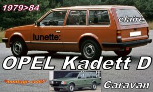 OPEL KADETT D CARAVAN lunette claire - 1979/84