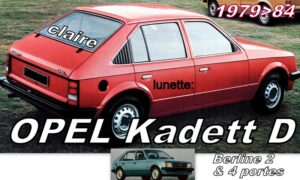 OPEL KADETT D BERLINE 2/4 D lunette claire - 1979/84