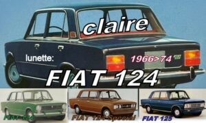 FIAT 124 BERLINE lunette claire - 1966/74