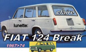 FIAT 124 BREAK lunette claire - 1967/74