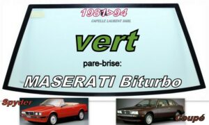 Pare-brise teinté vert MASERATI BITURBO - 1981/94