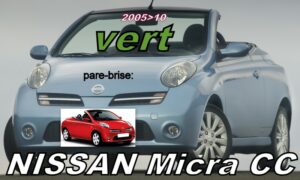 NISSAN MICRA K12 CC pare-brise teinté vert - 2005/10