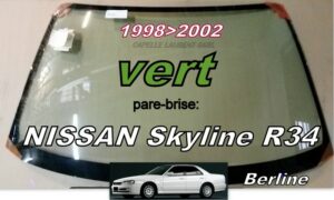NISSAN SKYLINE R34 BERLINE pare-brise teinté vert - 1998/2002