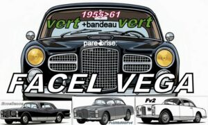 FACEL VEGA FACEL FV2/HK500/EXCELLENCE pare-brise teinté vert +bandeau vert - 1955/61