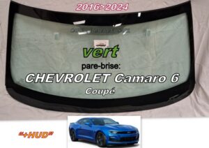 CHEVROLET CAMARO 6 Coupé pare-brise teinté vert- 2016/24 +1 capteur