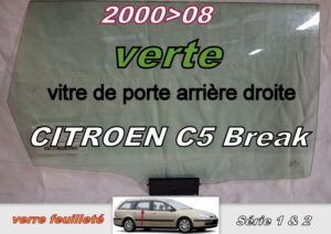 CITROEN C5 BREAK vitre de porte arrière droite - 2000/08
