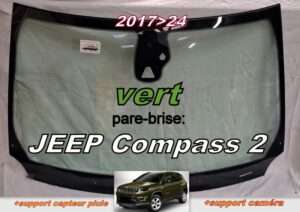 JEEP COMPASS 2 pare-brise teinté vert - 2017/24 +support x2